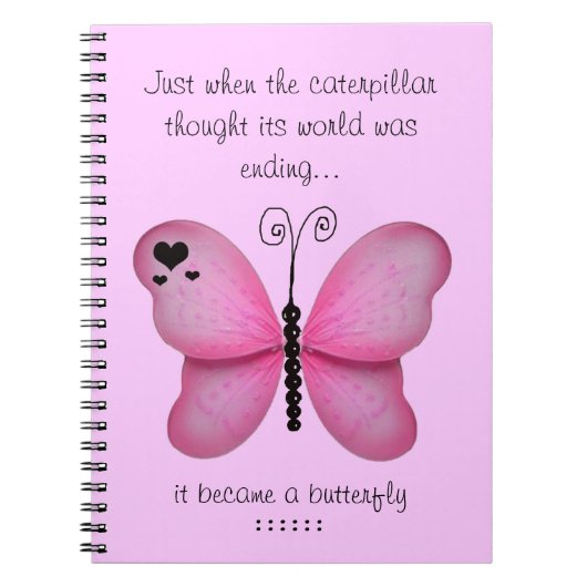 Roze Vlinder Notitieboek (Voorkant)