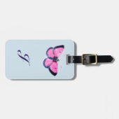 roze vlinder nr . 2 bagagelabel (Voorkant horizontaal)