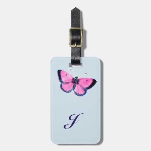 roze vlinder nr . 2 bagagelabel (Voorkant verticaal)