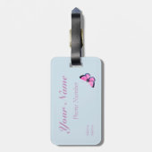 roze vlinder nr . 2 bagagelabel (Achterkant verticaal)