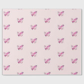 roze vlinder oh baby meisje cadeaupapier (Vlak)