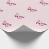 roze vlinder oh baby meisje cadeaupapier (Hoek)