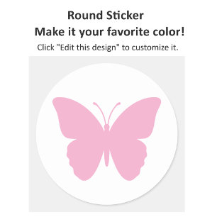 Roze Vlinder Ontwerp Ronde Sticker