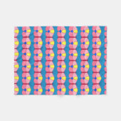 Roze vlinder op blauw fleece deken (Voorkant (Horizontaal))