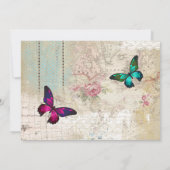 Roze vlinder op een  Collage Verjaardag Kaart (Achterkant)