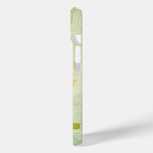 Roze vlinder op groene Floral Achtergrond Case-Mate iPhone Case (Achterkant / Links)