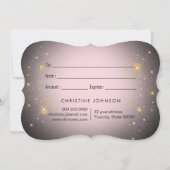 roze vlinder op zwarte achtergrond cadeaukaart kaart (Achterkant)