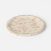 roze vlinder papieren bordje (Gekanteld)