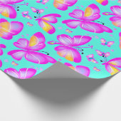 Roze Vlinder Pastel Natuur inpakpapier (Hoek)