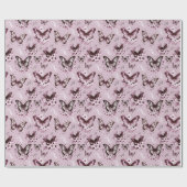 Roze Vlinder Patroon Geschenk Cadeaupapier (Vlak)