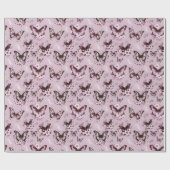 Roze Vlinder Patroon Gift Cadeaupapier (Vlak)