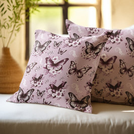 Roze Vlinder Patroon Kussen