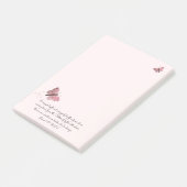 Roze vlinder post-it® notes (Schuin)