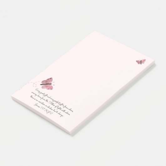 Roze vlinder post-it® notes (Schuin)