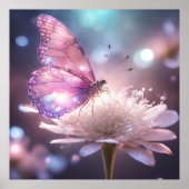 Roze vlinder poster (Voorkant)