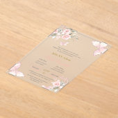 Roze vlinder Quinceanera uitnodiging (Laagn)
