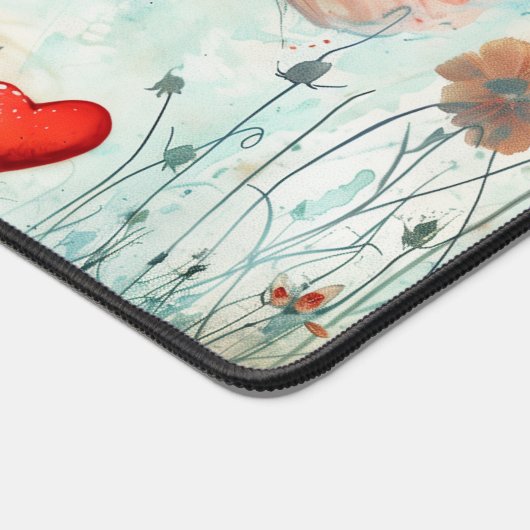 Roze Vlinder & Rood Hart Bureaumat (Hoek)