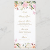 Roze vlinder roos boeket menu (Voorkant)