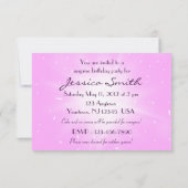 Roze Vlinder RSVP Uitnodigingskaart Kaart (Achterkant)