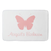 Roze vlinder silhouet ontwerp (gepersonaliseerd) badmat (Voorkant)