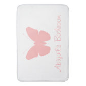 Roze vlinder silhouet ontwerp (gepersonaliseerd) badmat (Voorkant Verticaal)
