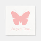Roze vlinder silhouet ontwerp (gepersonaliseerd) servetten (Voorkant)