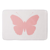 Roze vlinder silhouet ontwerp op licht roze badmat (Voorkant)