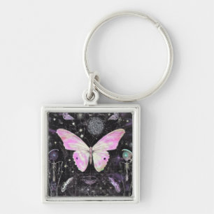  roze vlinder sleutelhanger