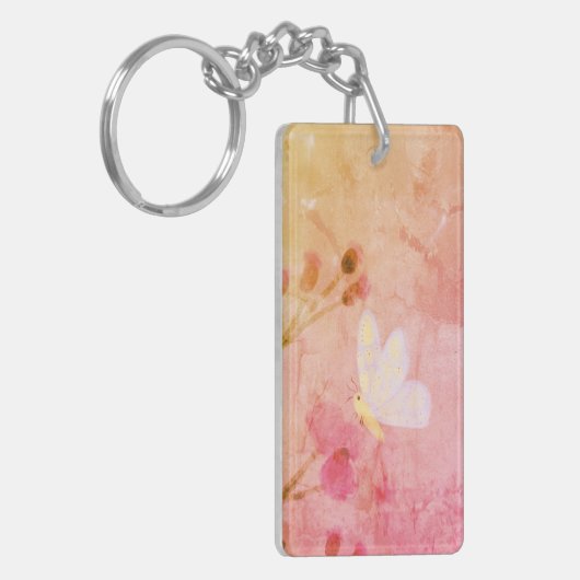 Roze vlinder sleutelhanger (Voorkant Links)