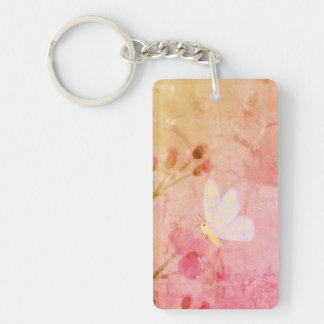 Roze vlinder sleutelhanger