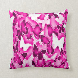 Roze vlinder Sparkle Camo Plush Sierkussen