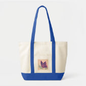 Roze Vlinder Stamp Canvas tas (Voorkant)