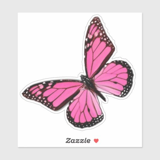 roze vlinder sticker (Vel)
