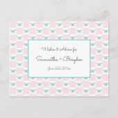 Roze Vlinder + Stippen Baby shower Advies Kaarten (Voorkant)
