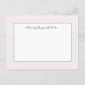Roze Vlinder + Stippen Baby shower Advies Kaarten (Achterkant)