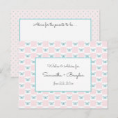 Roze Vlinder + Stippen Baby shower Advies Kaarten (Voorkant / Achterkant)