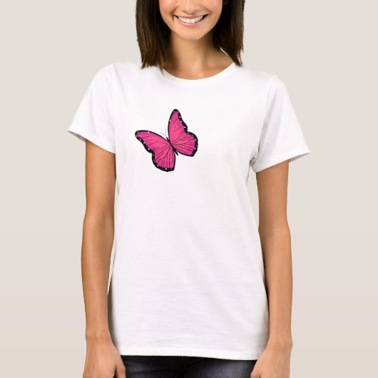 ROZE VLINDER T-SHIRT (Voorkant)