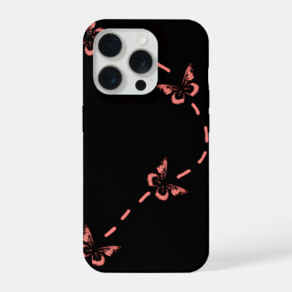 Roze vlinder telefoonhoesje iPhone 15 pro case
