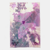 Roze vlinder theedoek (Verticaal)