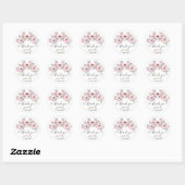 Roze Vlinder Thema 1e Verjaardag Favor Classic Ronde Sticker (Vel)