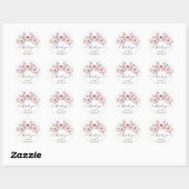 Roze Vlinder Thema Baby shower Favor Classic Ronde Sticker (Vel)