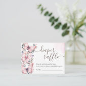 Roze vlinder thema | Baby showers luierloof Informatiekaartje (Staand voorkant)