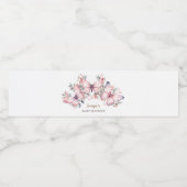 Roze vlinder thema | Vlinder Baby shower Waterfles Etiket (Enkel label)