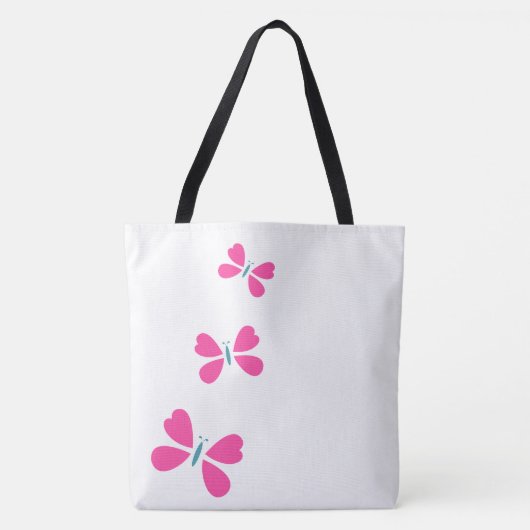 Roze vlinder tote bag (Voorkant)