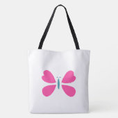 Roze vlinder tote bag (Achterkant)