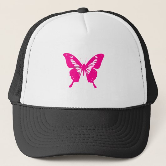 Roze Vlinder Trucker Pet (Voorkant)