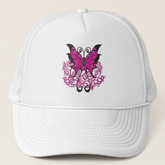 Roze vlinder trucker pet (Voorkant)
