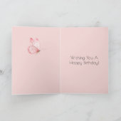 Roze Vlinder Verjaardag Kaart (Binnen)