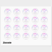 Roze Vlinder Verjaardag Sticker Labels (Vel)