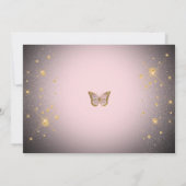 Roze vlinder Verjaardag Uitnodiging (Achterkant)